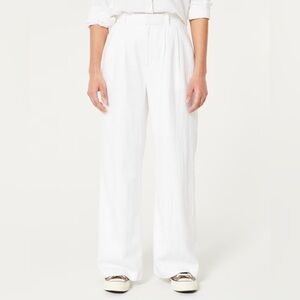 HOLLISTER HIGH-RISE LINEN WIDE-LEG PANTS SIZE S